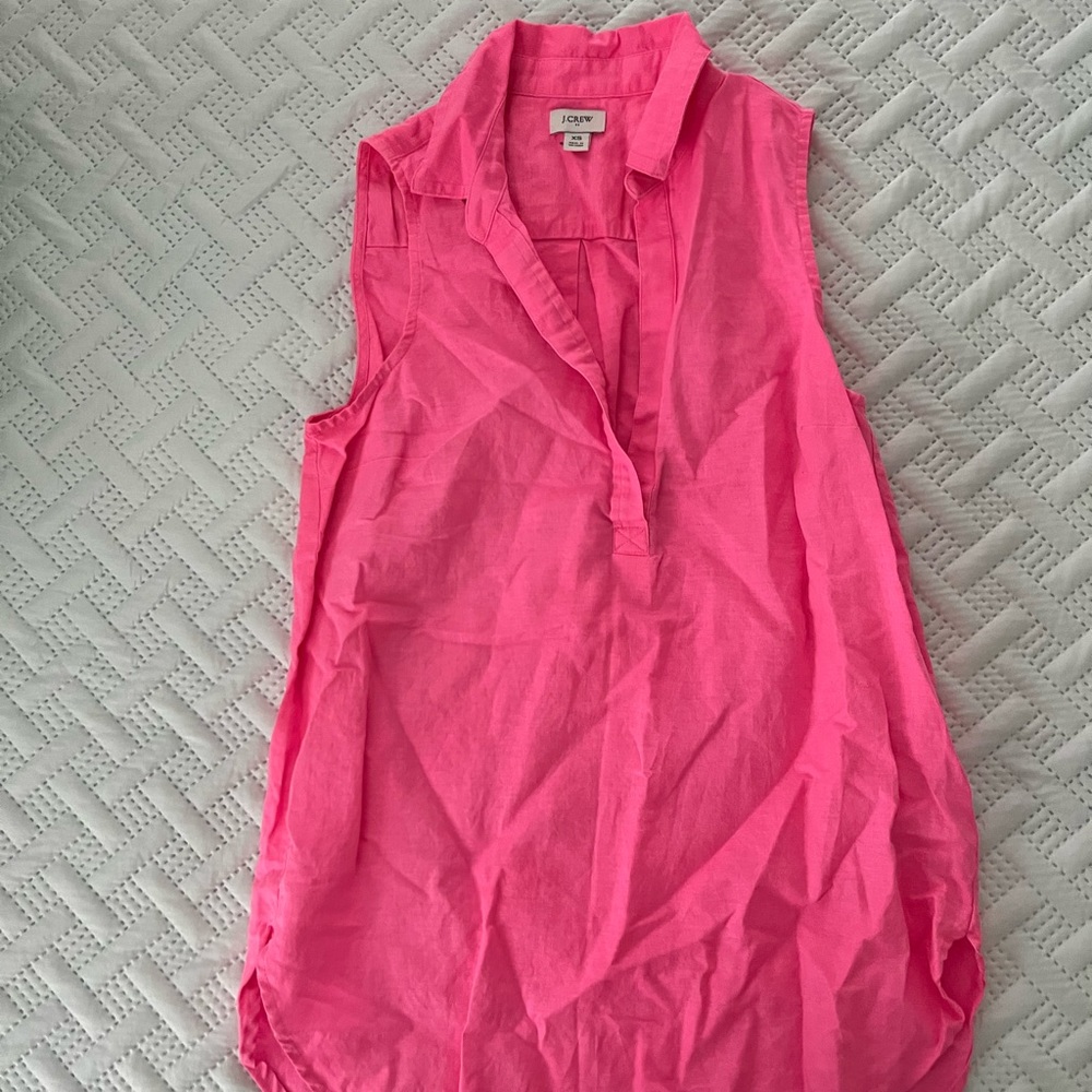 Bright Pink Linen Blend Shirt
